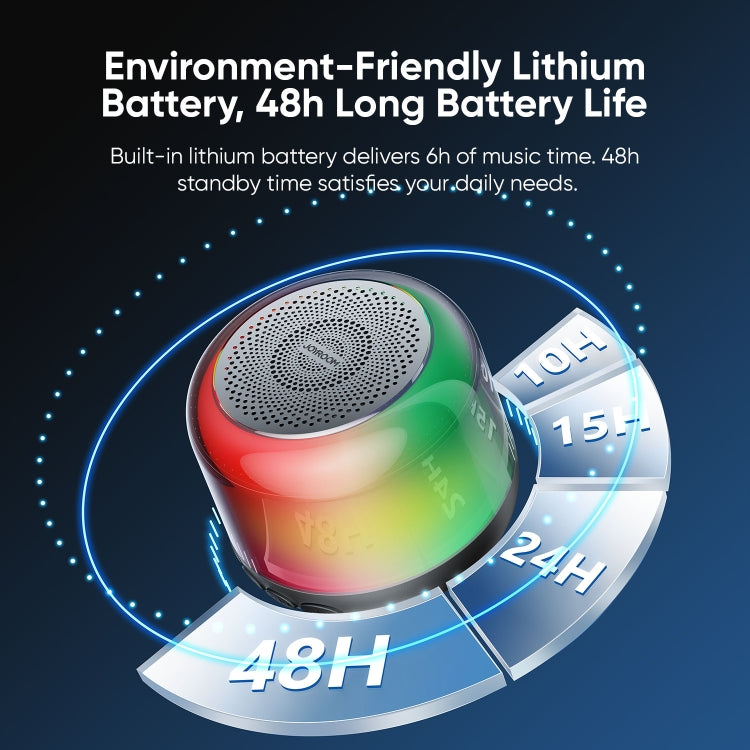 JOYROOM JR-ML03 Transparent RGB Wireless Bluetooth Speaker(Black)