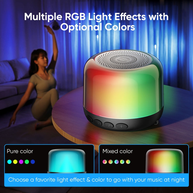 JOYROOM JR-ML03 Transparent RGB Wireless Bluetooth Speaker(Black)