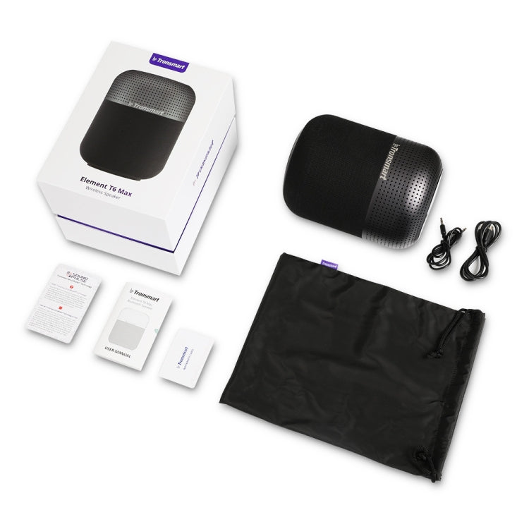 Tronsmart T6 Max Home Portable IPX5 60W Loud Deep Bass Bluetooth NFC Speaker(Black)