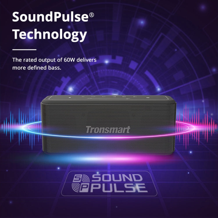 Tronsmart Mega Pro NFC IPX5 Voice Assistant Enhanced Bass Column 60W Portable Bluetooth Speaker(Black)