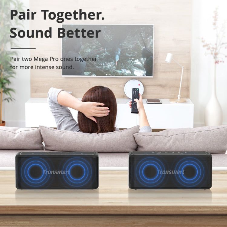 Tronsmart Mega Pro NFC IPX5 Voice Assistant Enhanced Bass Column 60W Portable Bluetooth Speaker(Black)