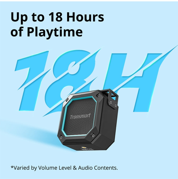 Tronsmart Groove 2 Portable Speaker Bluetooth 5.3 10W Mini IPX7 Seapker with True Wireless Stereo / LED Light(Black)