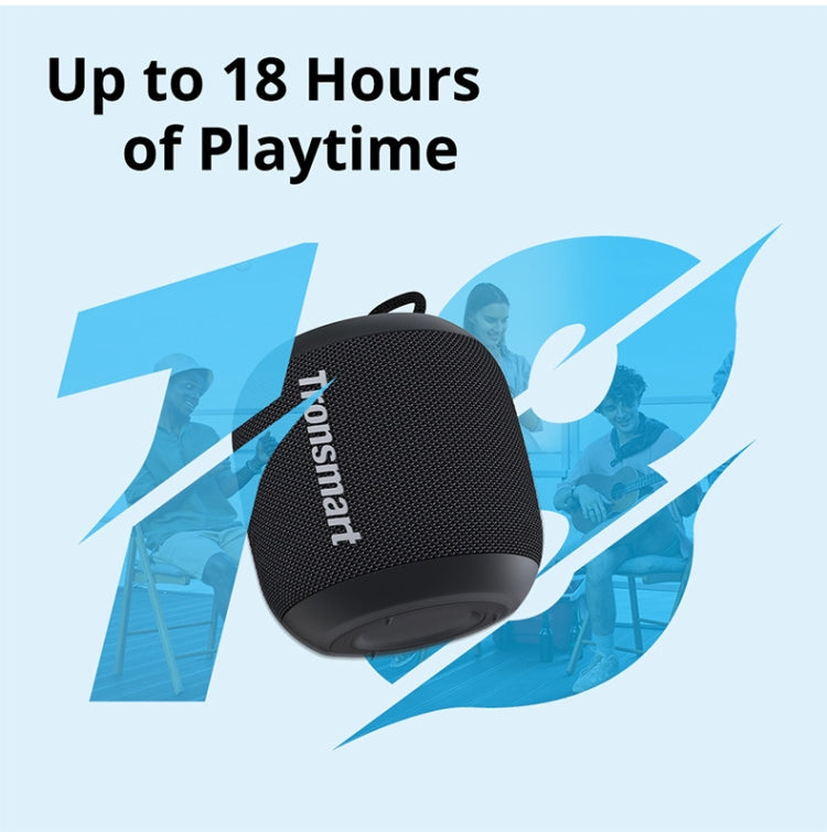 Tronsmart T7 Mini Outdoor Portable IPX7 TWS Bluetooth 5.3 Speaker with Balanced Bass / LED Light(Black)