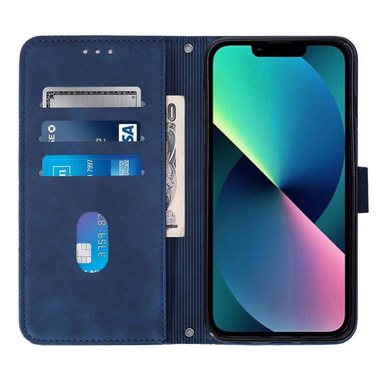 For iPhone 14 Plus Crossbody 3D Embossed Flip Leather Phone Case