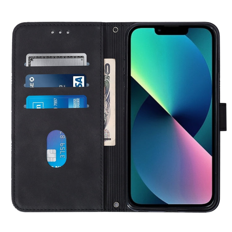 For iPhone 14 Plus Crossbody 3D Embossed Flip Leather Phone Case