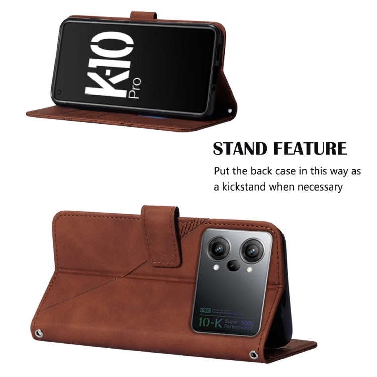 For OPPO K10 Pro 5G Crossbody 3D Embossed Flip Leather Phone Case