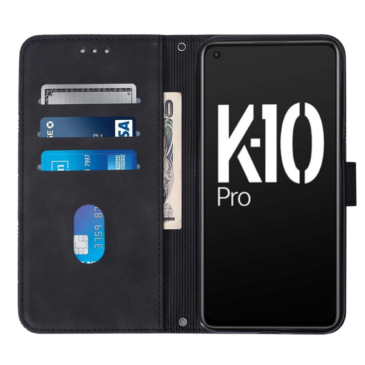 For OPPO K10 Pro 5G Crossbody 3D Embossed Flip Leather Phone Case