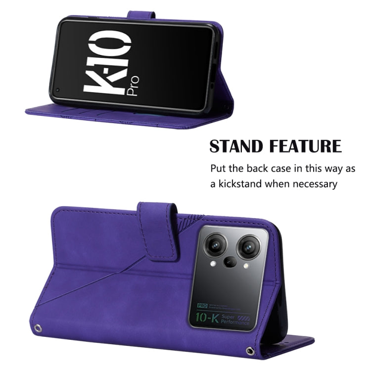For OPPO K10 Pro 5G Crossbody 3D Embossed Flip Leather Phone Case