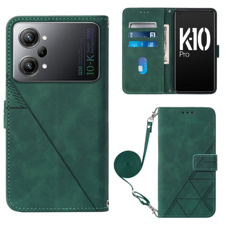 For OPPO K10 Pro 5G Crossbody 3D Embossed Flip Leather Phone Case