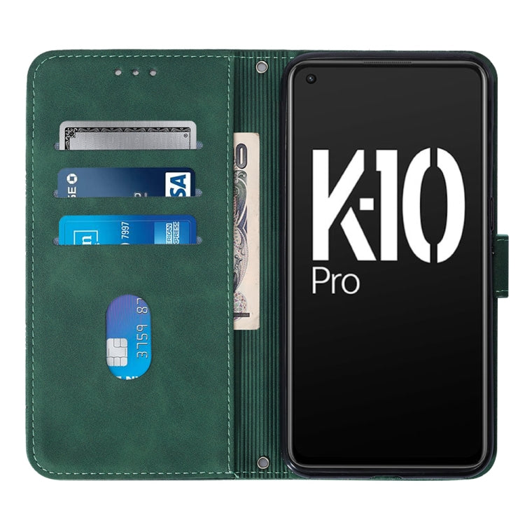 For OPPO K10 Pro 5G Crossbody 3D Embossed Flip Leather Phone Case