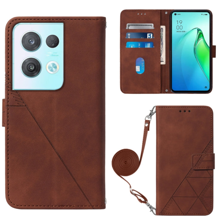 For OPPO Reno8 Pro Crossbody 3D Embossed Flip Leather Phone Case