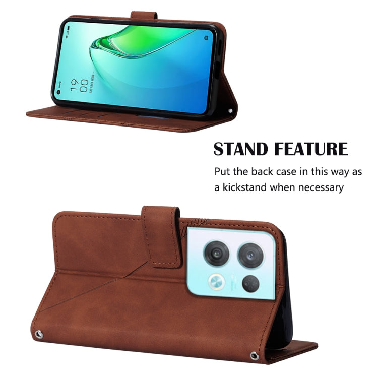 For OPPO Reno8 Pro Crossbody 3D Embossed Flip Leather Phone Case