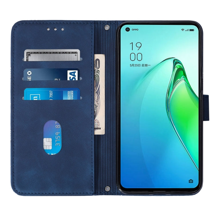 For OPPO Reno8 Pro Crossbody 3D Embossed Flip Leather Phone Case