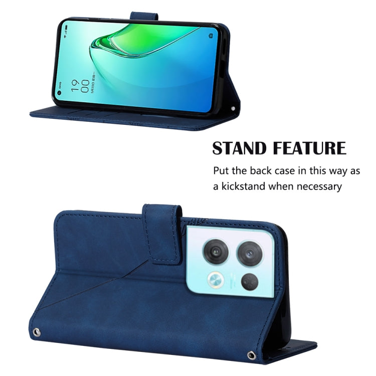 For OPPO Reno8 Pro Crossbody 3D Embossed Flip Leather Phone Case