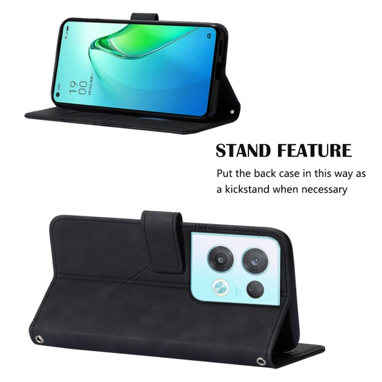 For OPPO Reno8 Pro Crossbody 3D Embossed Flip Leather Phone Case