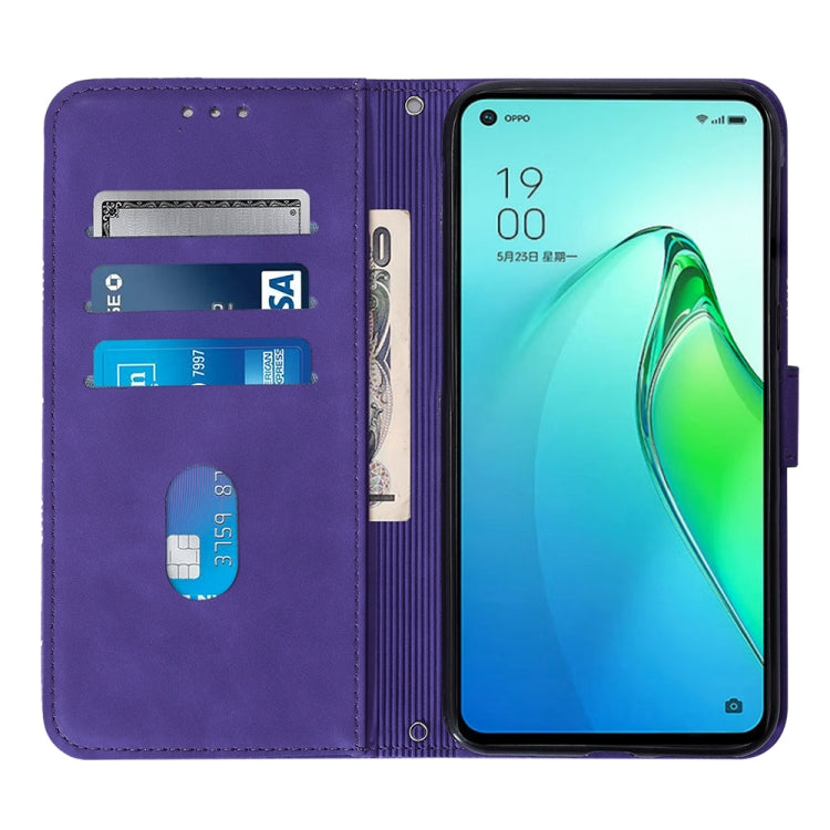 For OPPO Reno8 Pro Crossbody 3D Embossed Flip Leather Phone Case
