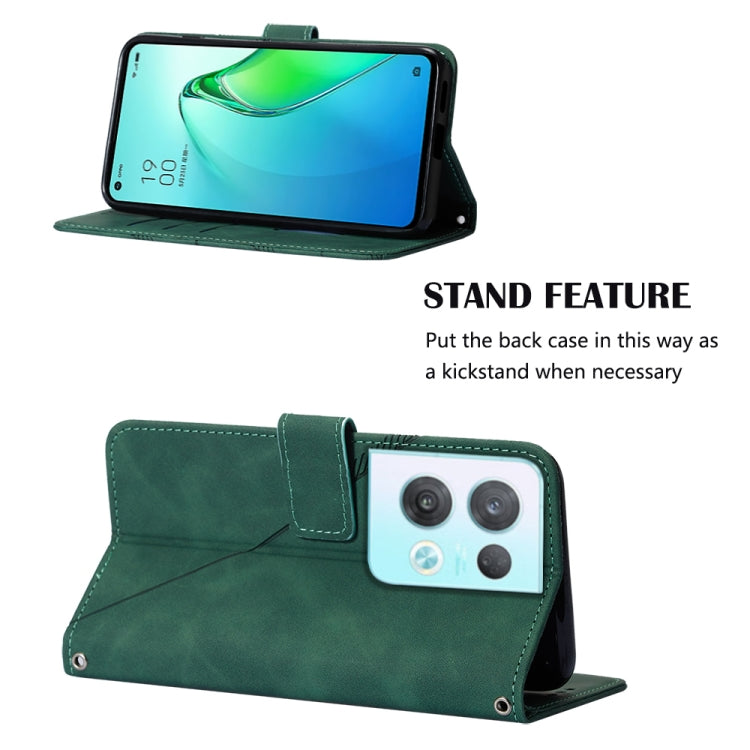 For OPPO Reno8 Pro Crossbody 3D Embossed Flip Leather Phone Case