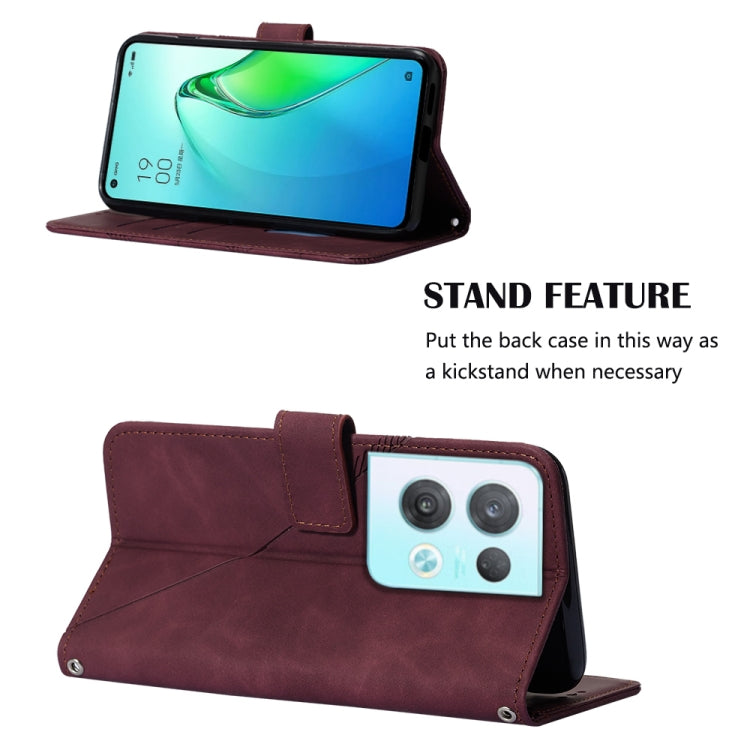 For OPPO Reno8 Pro Crossbody 3D Embossed Flip Leather Phone Case