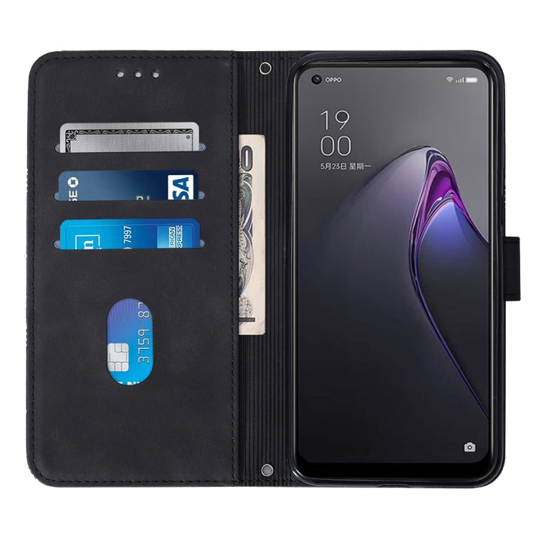 For OPPO Reno8 Pro+ Crossbody 3D Embossed Flip Leather Phone Case