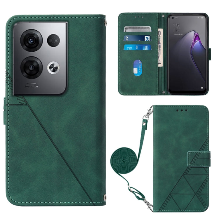 For OPPO Reno8 Pro+ Crossbody 3D Embossed Flip Leather Phone Case