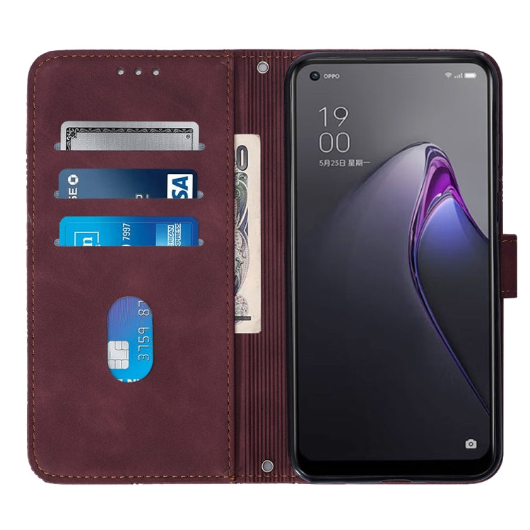 For OPPO Reno8 Pro+ Crossbody 3D Embossed Flip Leather Phone Case
