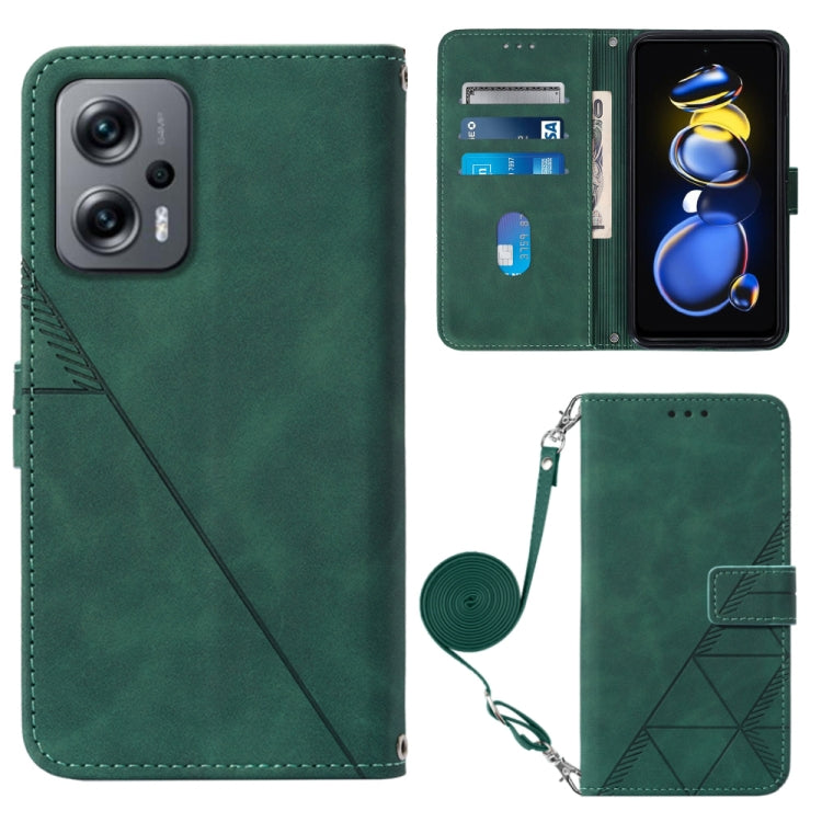 For Xiaomi Redmi Note 11T Pro Crossbody 3D Embossed Flip Leather Phone Case