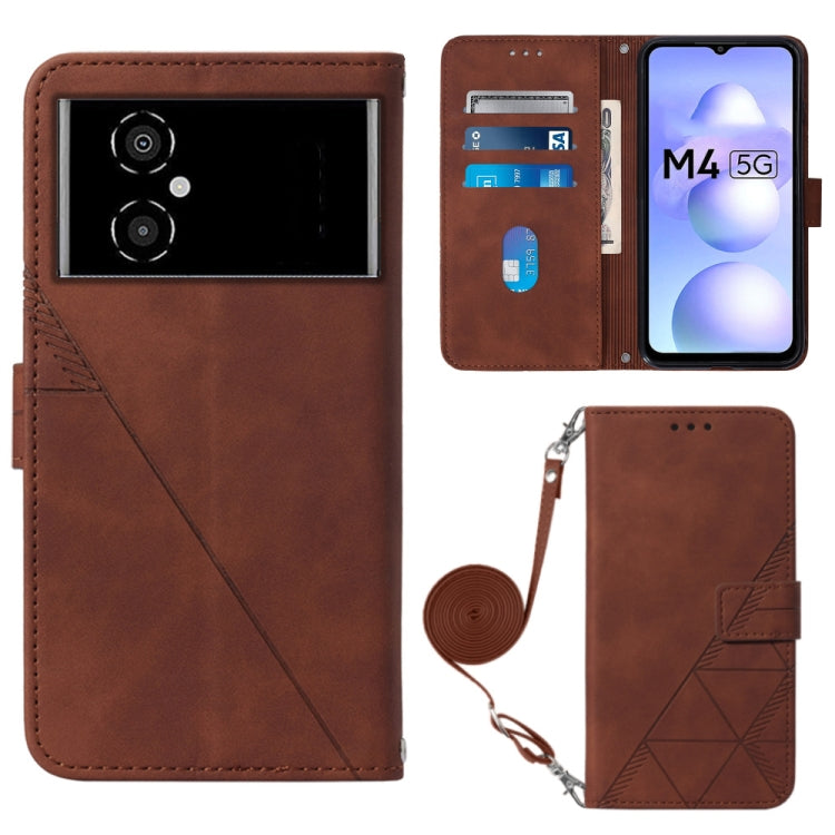 For Xiaomi Poco M4 5G Crossbody 3D Embossed Flip Leather Phone Case