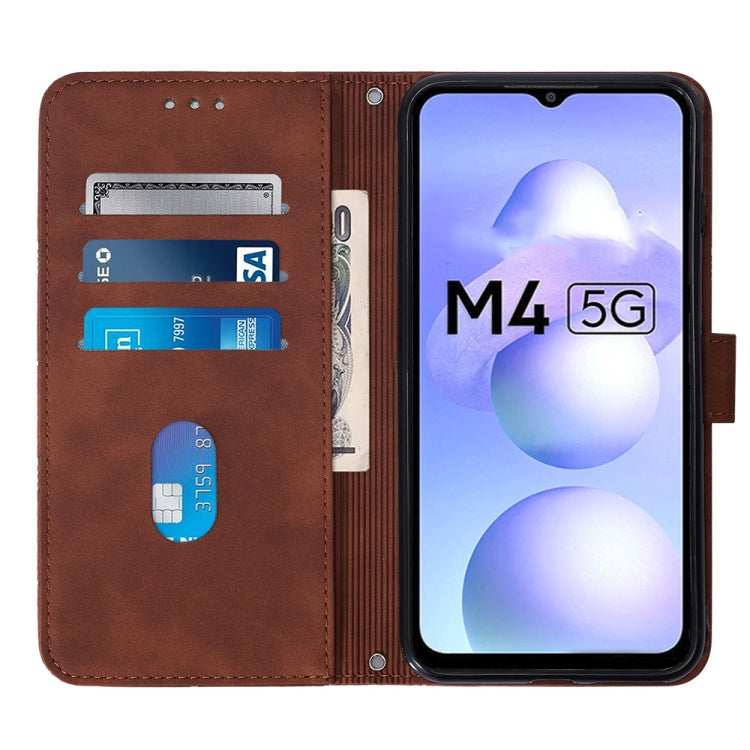 For Xiaomi Poco M4 5G Crossbody 3D Embossed Flip Leather Phone Case