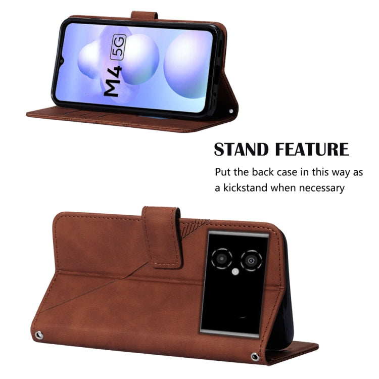 For Xiaomi Poco M4 5G Crossbody 3D Embossed Flip Leather Phone Case