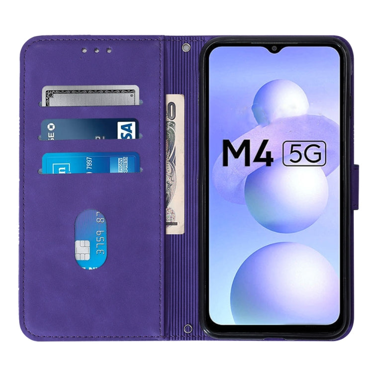 For Xiaomi Poco M4 5G Crossbody 3D Embossed Flip Leather Phone Case