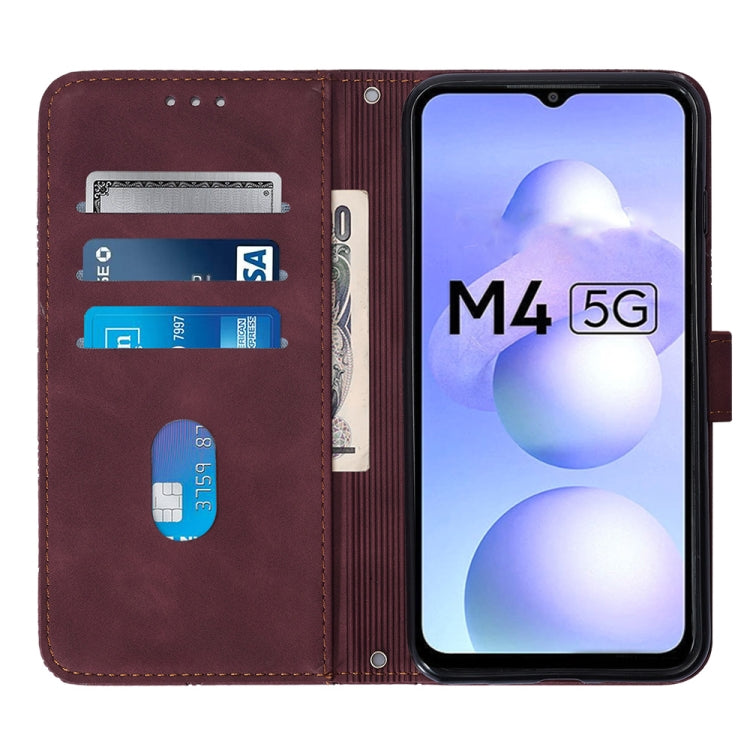 For Xiaomi Poco M4 5G Crossbody 3D Embossed Flip Leather Phone Case