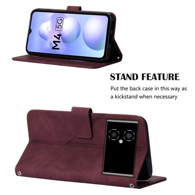 For Xiaomi Poco M4 5G Crossbody 3D Embossed Flip Leather Phone Case