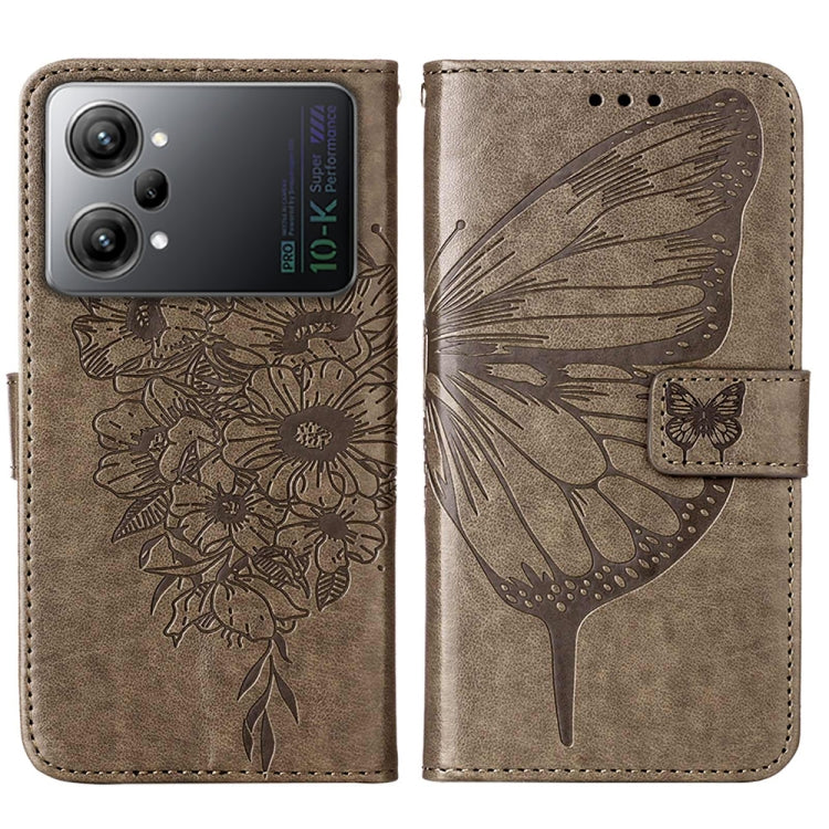 For OPPO K10 Pro 5G Embossed Butterfly Flip Leather Phone Case