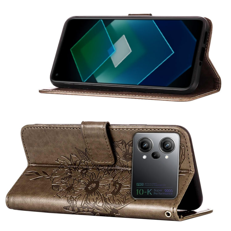 For OPPO K10 Pro 5G Embossed Butterfly Flip Leather Phone Case