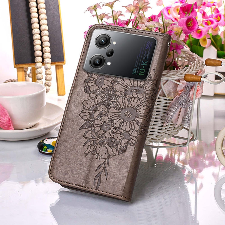 For OPPO K10 Pro 5G Embossed Butterfly Flip Leather Phone Case