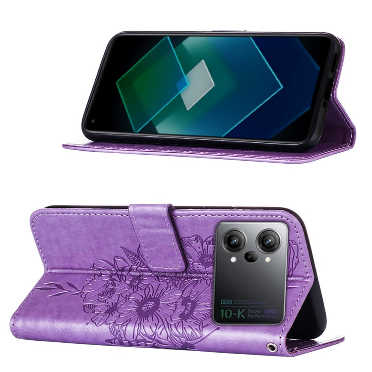 For OPPO K10 Pro 5G Embossed Butterfly Flip Leather Phone Case