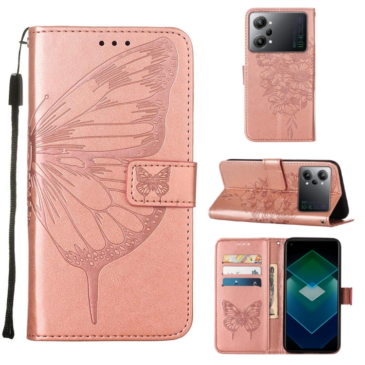 For OPPO K10 Pro 5G Embossed Butterfly Flip Leather Phone Case