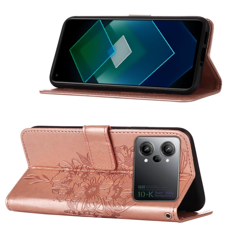 For OPPO K10 Pro 5G Embossed Butterfly Flip Leather Phone Case