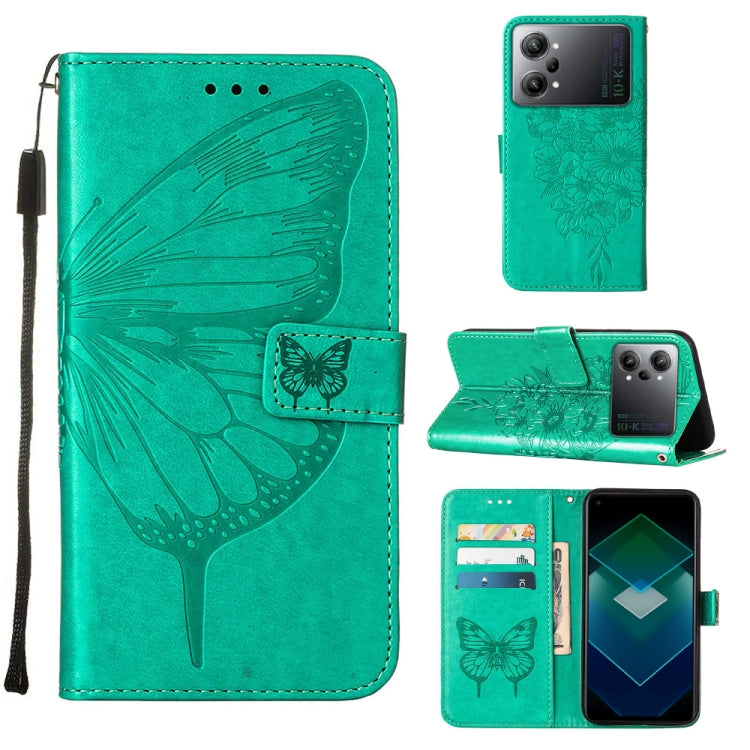 For OPPO K10 Pro 5G Embossed Butterfly Flip Leather Phone Case