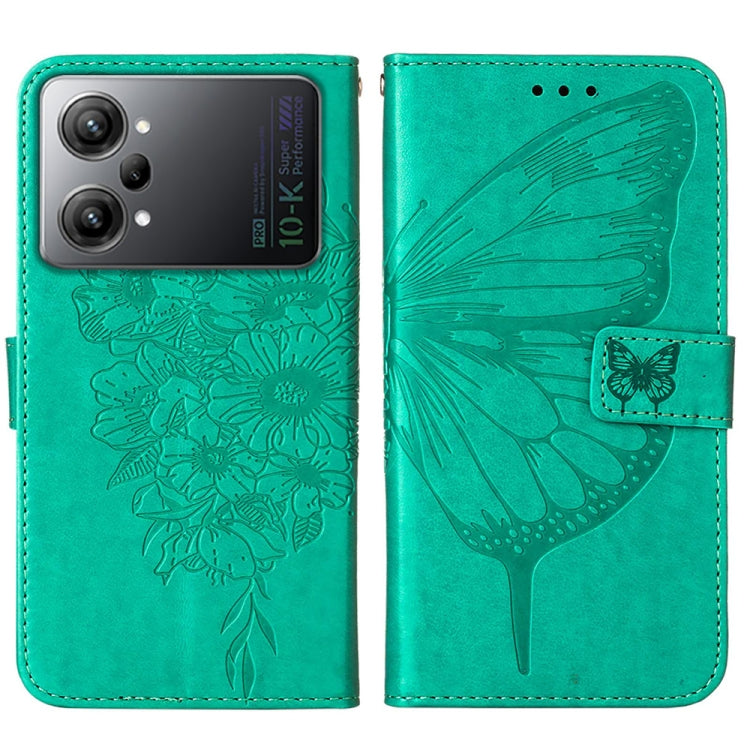 For OPPO K10 Pro 5G Embossed Butterfly Flip Leather Phone Case