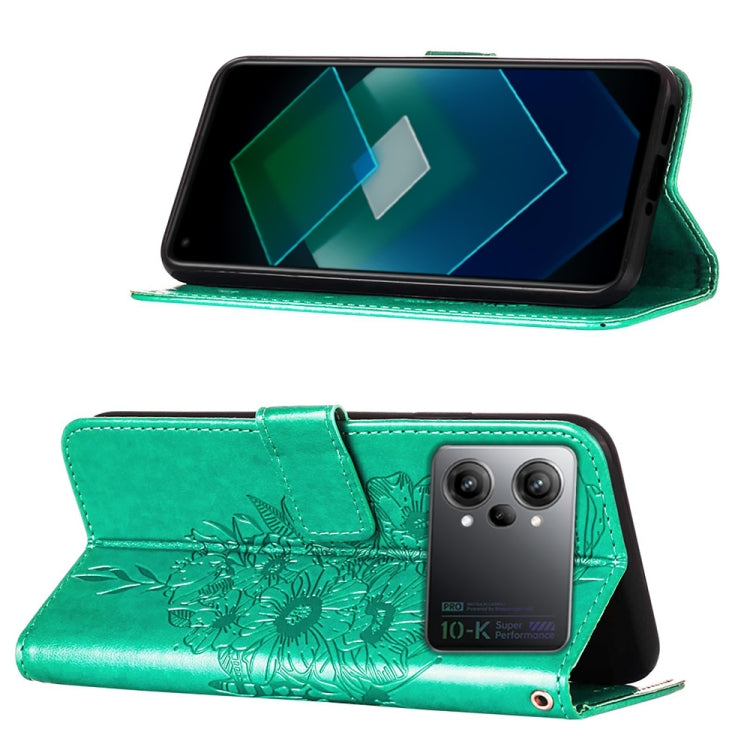 For OPPO K10 Pro 5G Embossed Butterfly Flip Leather Phone Case