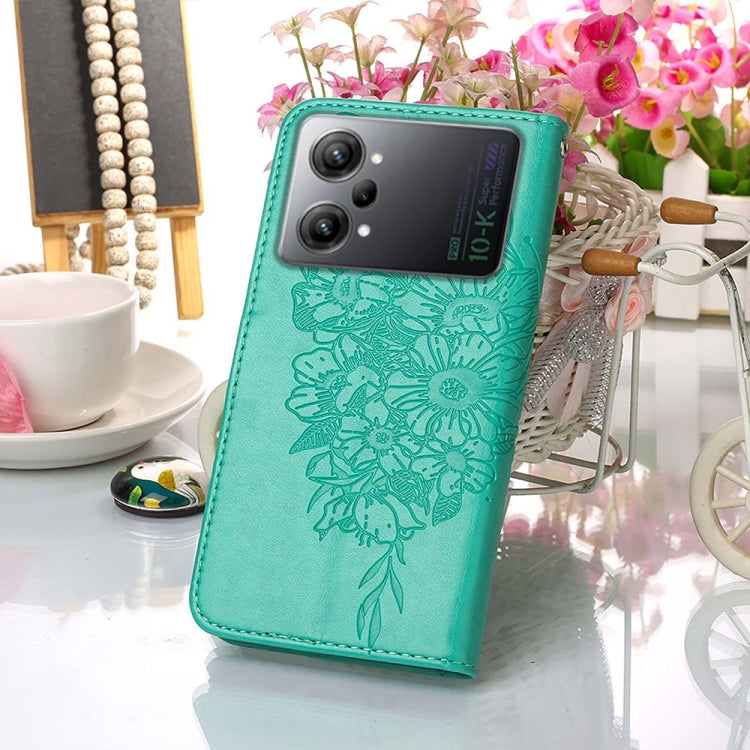 For OPPO K10 Pro 5G Embossed Butterfly Flip Leather Phone Case