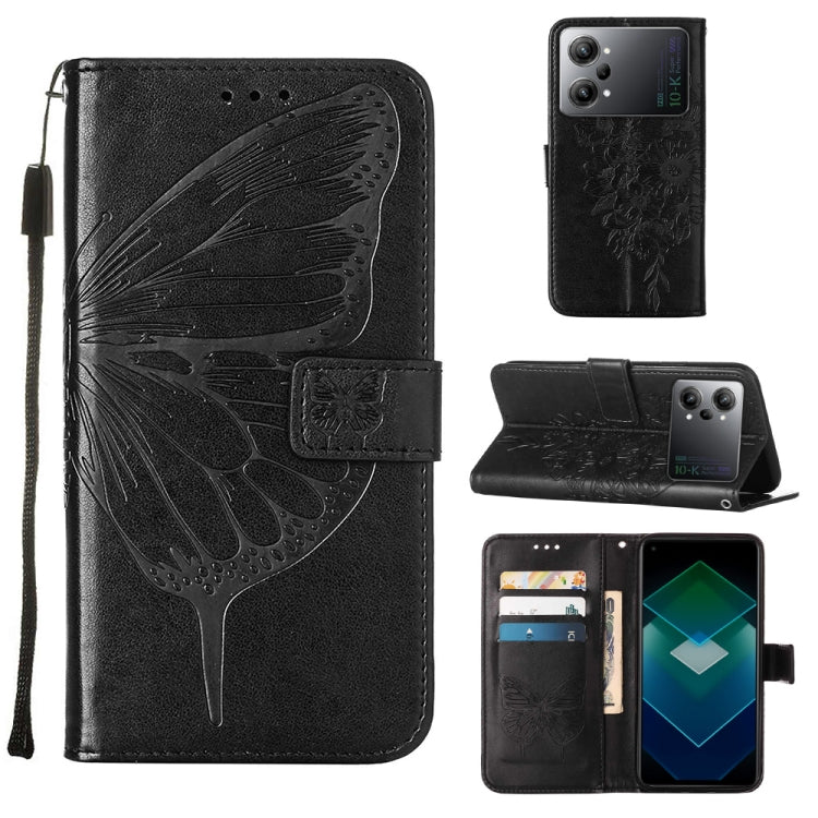 For OPPO K10 Pro 5G Embossed Butterfly Flip Leather Phone Case