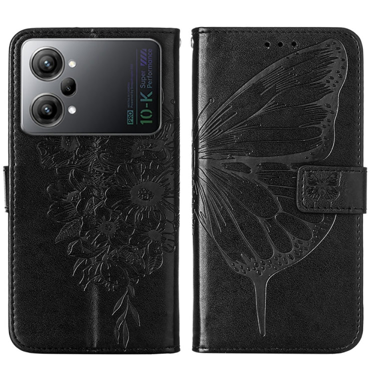 For OPPO K10 Pro 5G Embossed Butterfly Flip Leather Phone Case