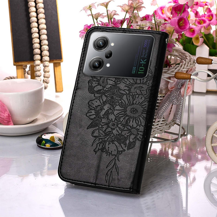 For OPPO K10 Pro 5G Embossed Butterfly Flip Leather Phone Case