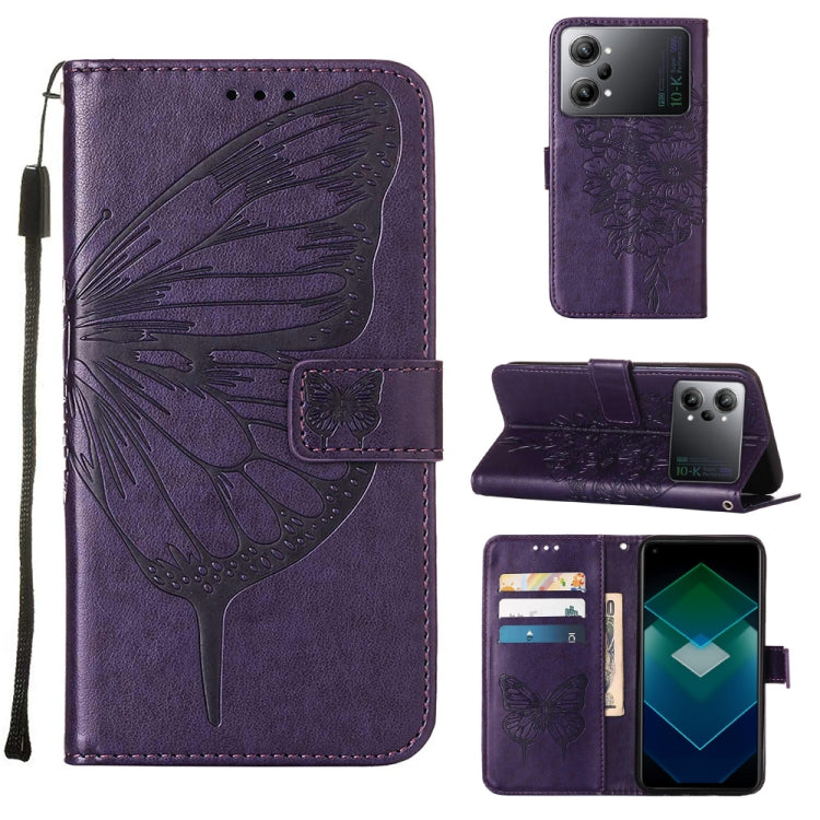 For OPPO K10 Pro 5G Embossed Butterfly Flip Leather Phone Case