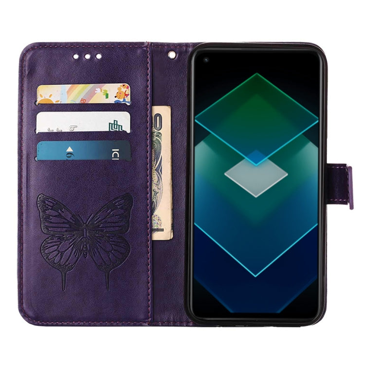 For OPPO K10 Pro 5G Embossed Butterfly Flip Leather Phone Case