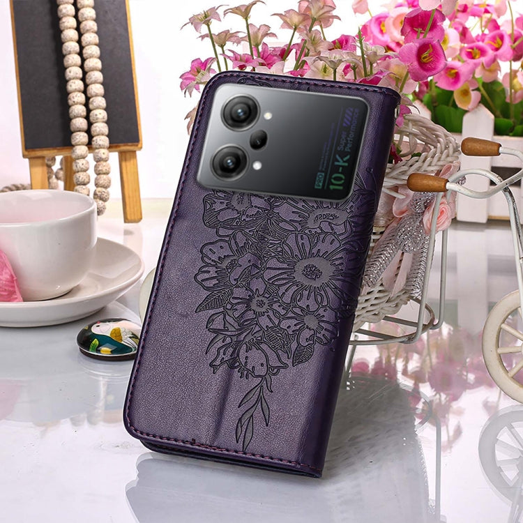 For OPPO K10 Pro 5G Embossed Butterfly Flip Leather Phone Case