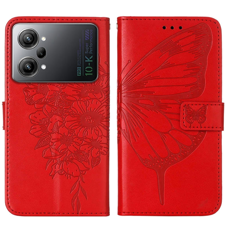For OPPO K10 Pro 5G Embossed Butterfly Flip Leather Phone Case
