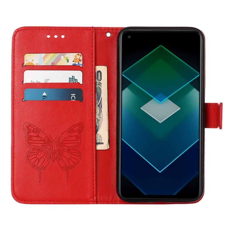 For OPPO K10 Pro 5G Embossed Butterfly Flip Leather Phone Case